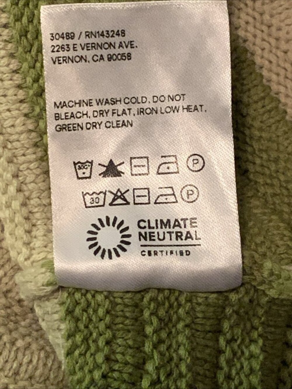 New W/tags Reformation Yara Novelty Two Piece Womens L Green Cotton Open Knit - Picture 8 of 9